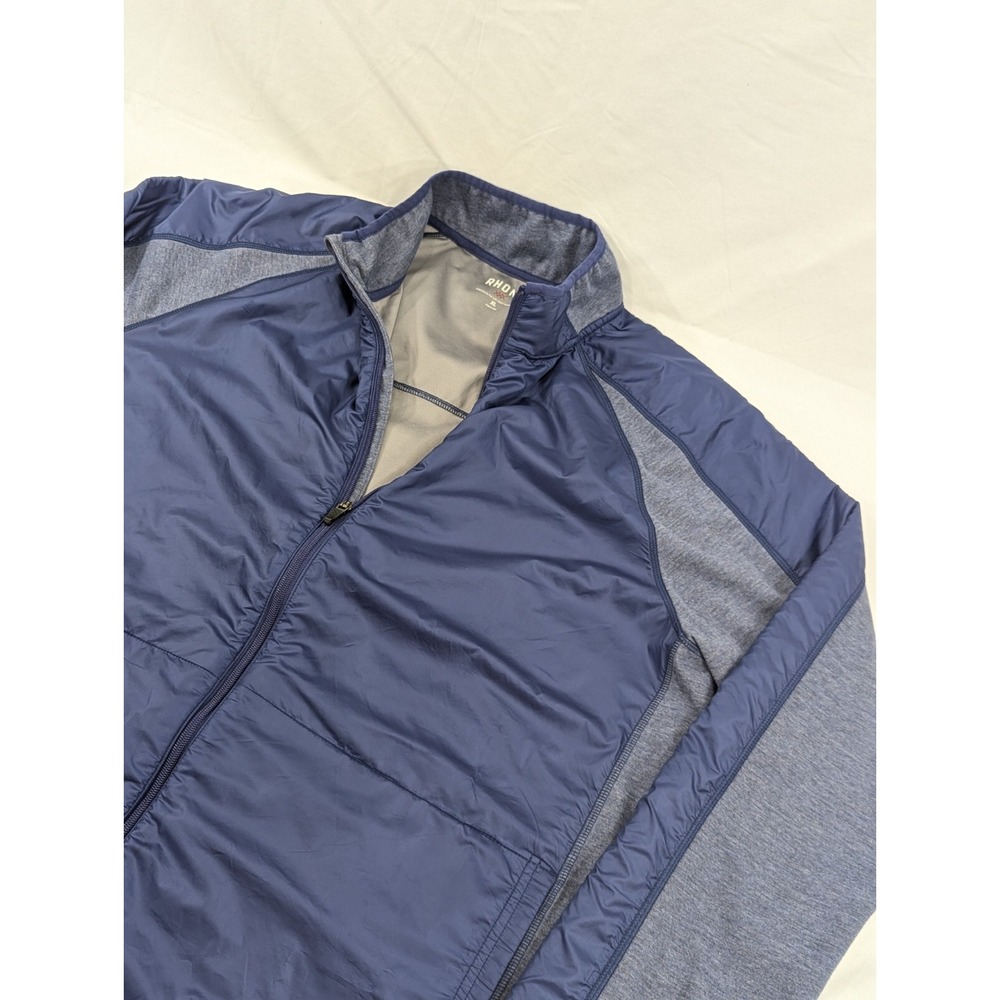 Rhone Men's Tech Terry Full Zip Water Repellant Blue Jacket Sz XL